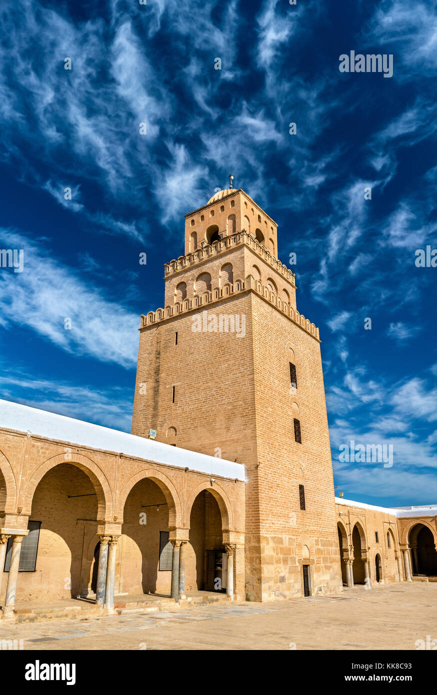 Die Große Moschee von Kairouan in Tunesien Stockfoto