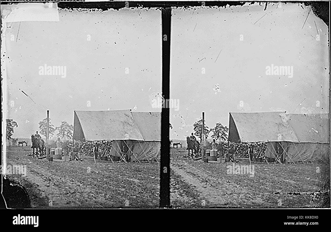 Camp Szene, Mathew Brady Fotografien von Bürgerkriegära Persönlichkeiten und Szenen. Mit freundlicher Genehmigung der nationalen Archive, 1863. Stockfoto