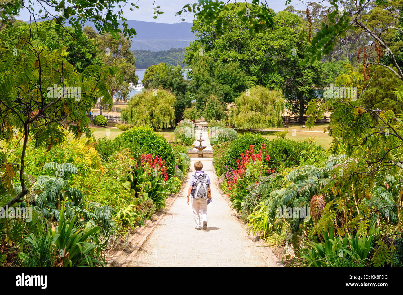 Government Gardens wurden als Ziergärten in erster Linie für den Genuß der Damen der Strafkolonie Port Arthur, Tasmanien, au entwickelt Stockfoto