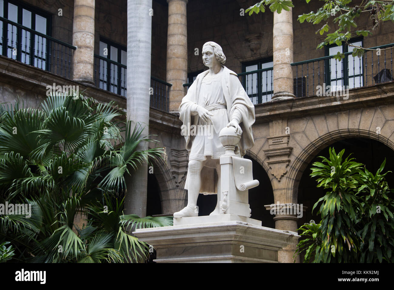 Statue von Christopher Columbus, Museum der Stadt Museo de la Ciudad, Havanna, Kuba Stockfoto