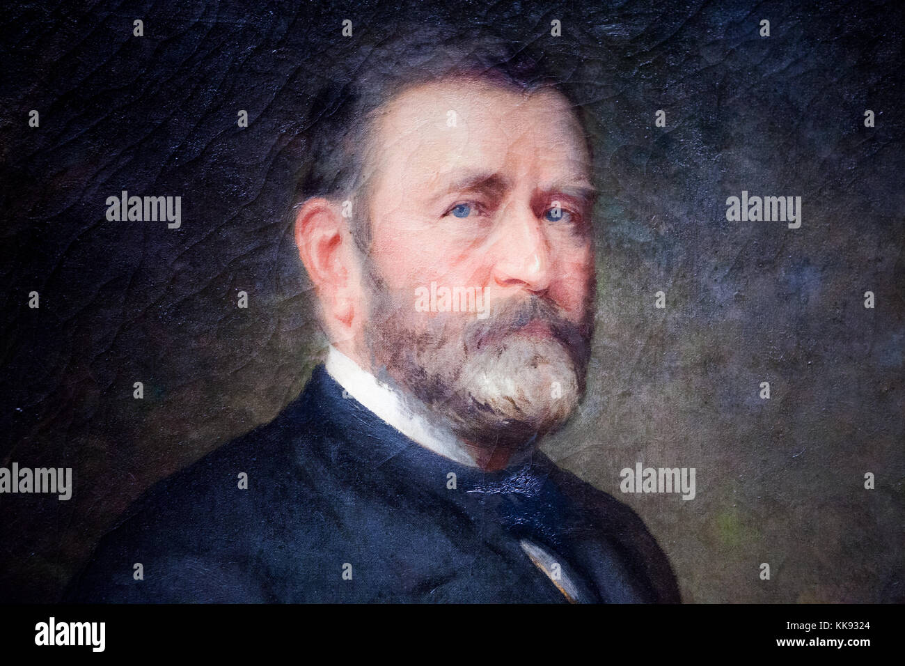 Öl Gemälde Portrait von Präsident Ulysses S. Grant, 18 Präsident Usa, von Thomas LeClear, 1880 Stockfoto