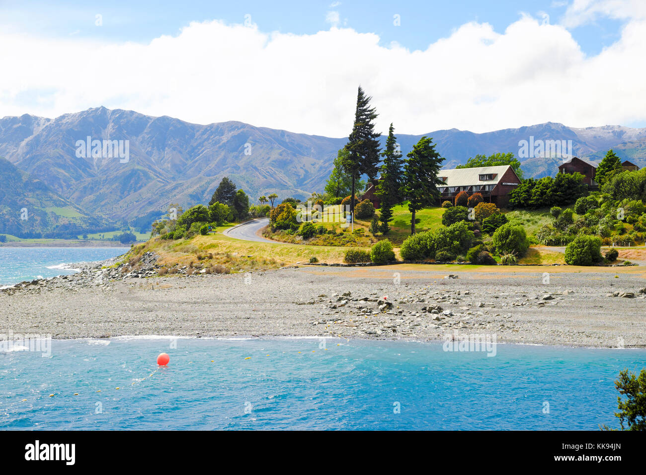 Lake Hawea ist nach einem maori Stamm, die waitaha Menschen in der Region voraus. Stockfoto