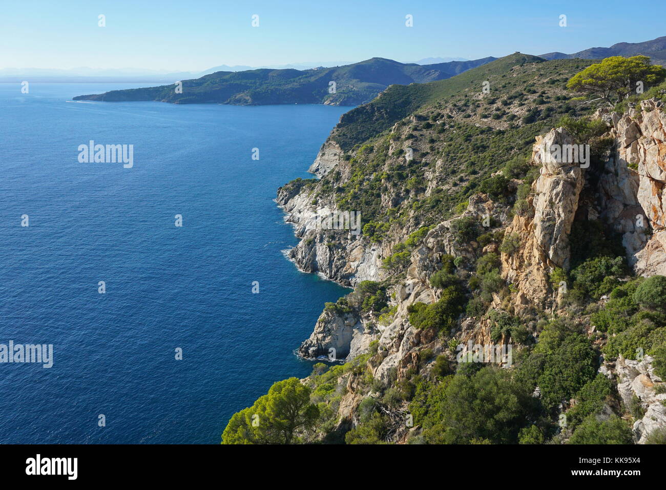 Spanien coastal Cliff, Cap Norfeu, Costa Blanca, Mittelmeer, Alt Emporda, Girona, Katalonien Stockfoto