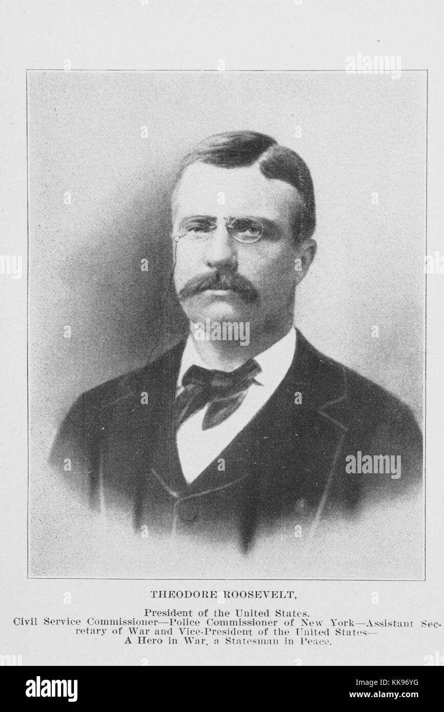 Schwarz Weiss Foto Portrait Von Theodore Roosevelt 26 Prasident Der Vereinigten Staaten 1902 Von Der New York Public Library Stockfotografie Alamy