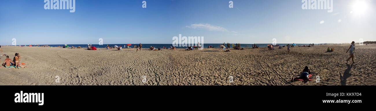 Mehrere Bilder der Strand einen großartigen Panoramablick. Stockfoto