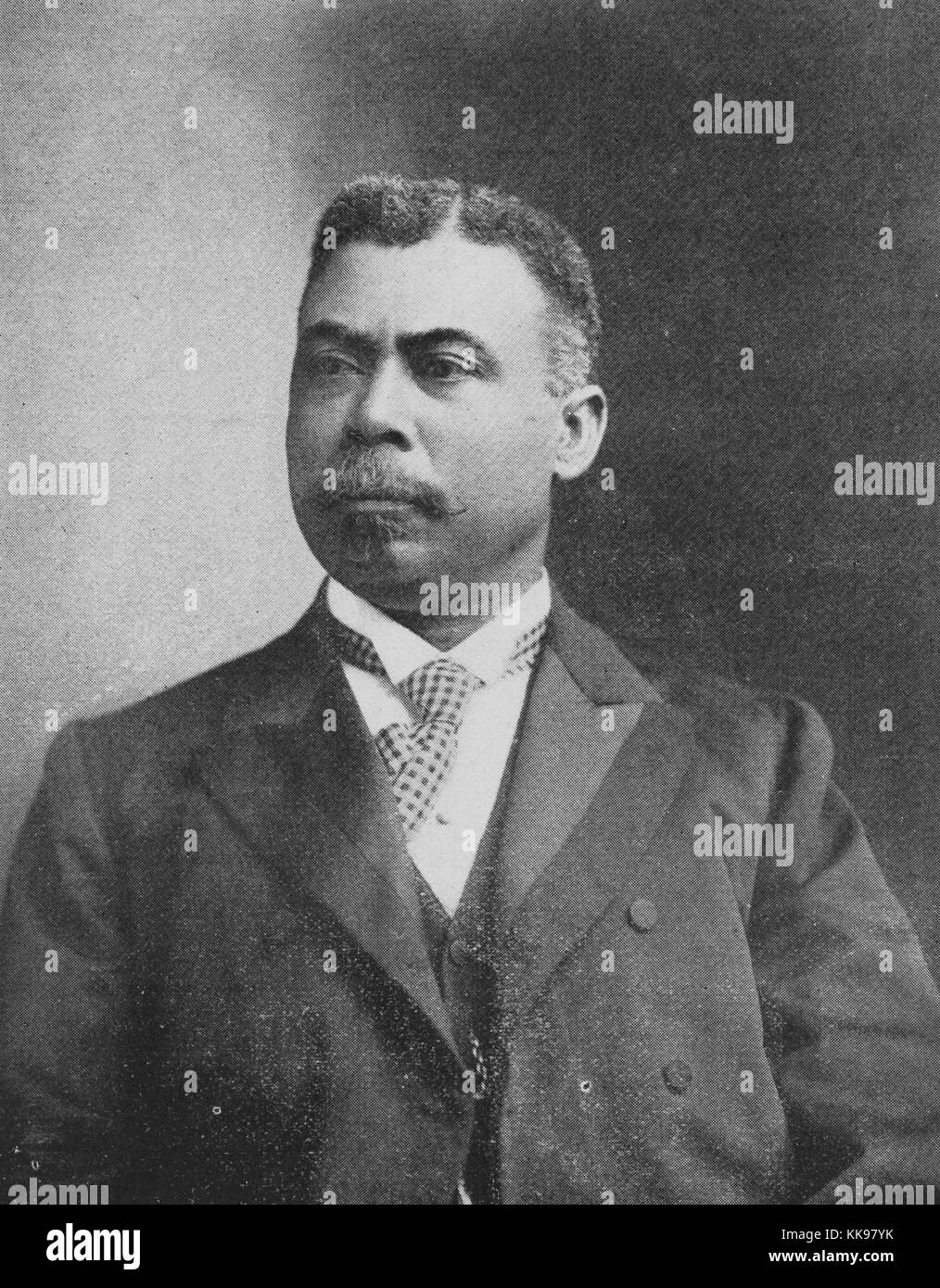 Schwarz-weiß-Porträt von Judson W Lyon, ein Absolvent der Howard University Law, der die erste Afro-amerikanische Rechtsanwalt in Georgien, 1902 wurde. Von der New York Public Library. Stockfoto