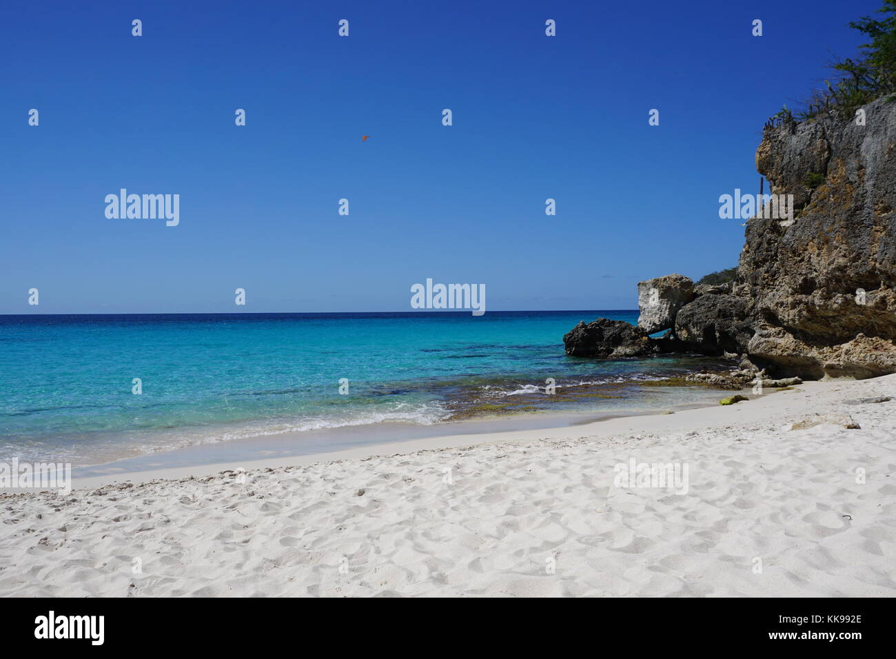 Privater Strand Curacao, versteckt, abgeschieden Stockfoto