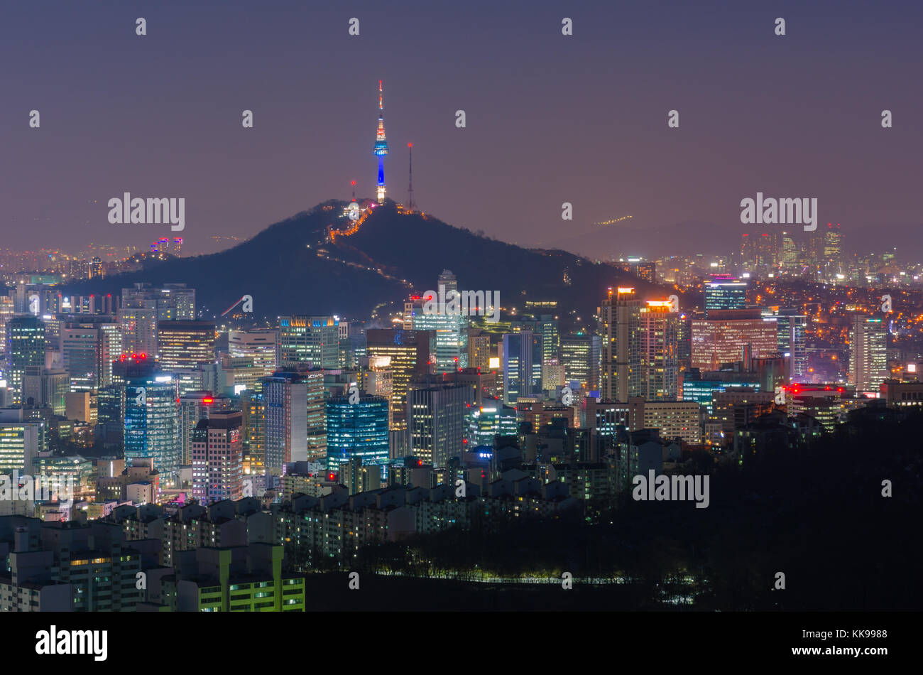 Seoul City Skyline, Südkorea. Stockfoto