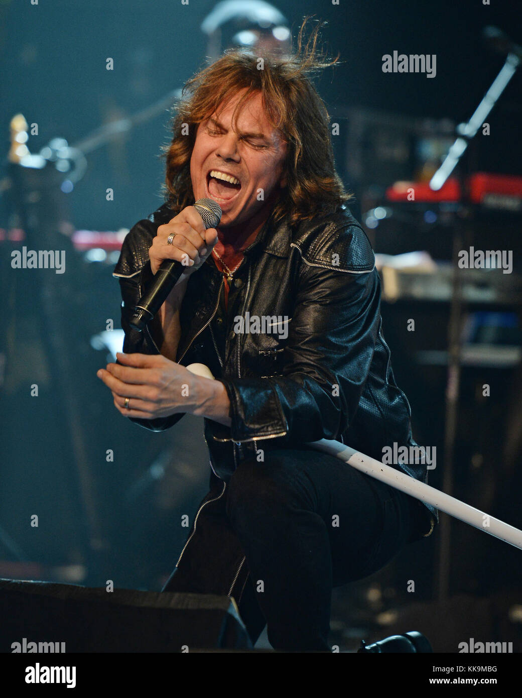 FORT LAUDERDALE, FL - FEBRUAR 02: Joey Tempest of Europe tritt bei Revolution am 2. Februar 2016 in Fort Lauderdale, Florida auf Stockfoto