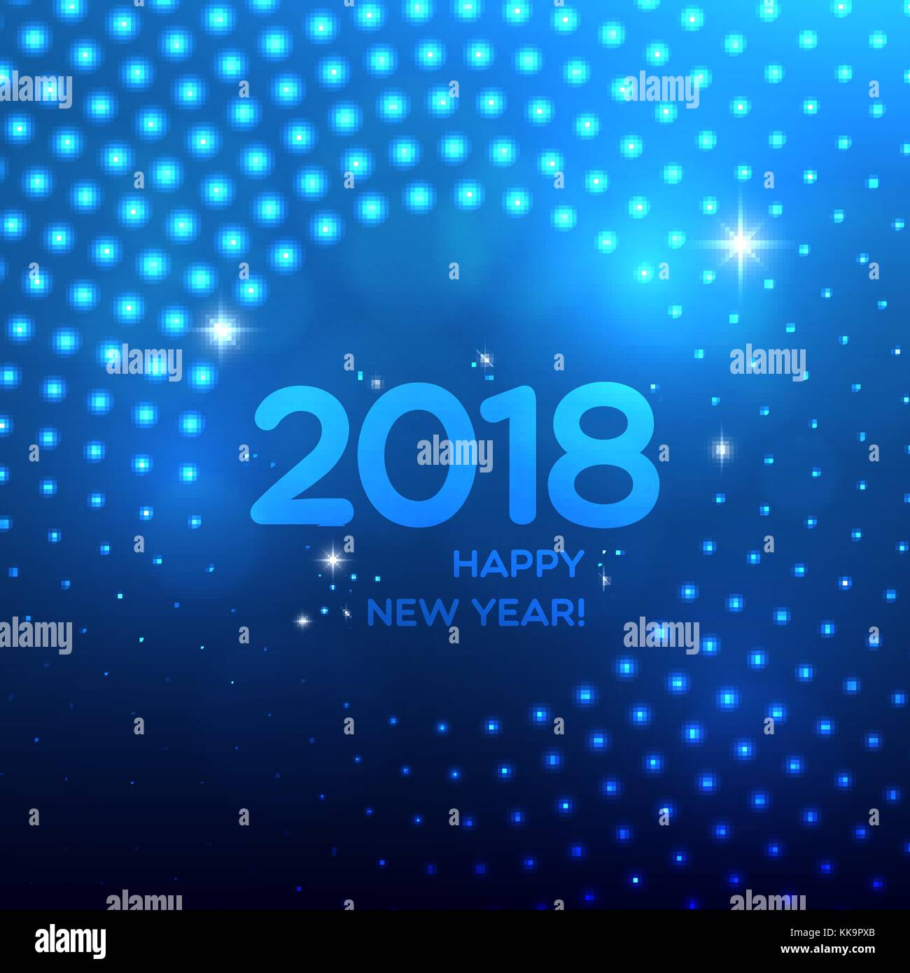 Frohes neues Jahr 2018 Abstrakt Blau hellen Hintergrund für ihr Poster, Banner, Postkarte, Einladung oder Grußkarte design Stock Vektor