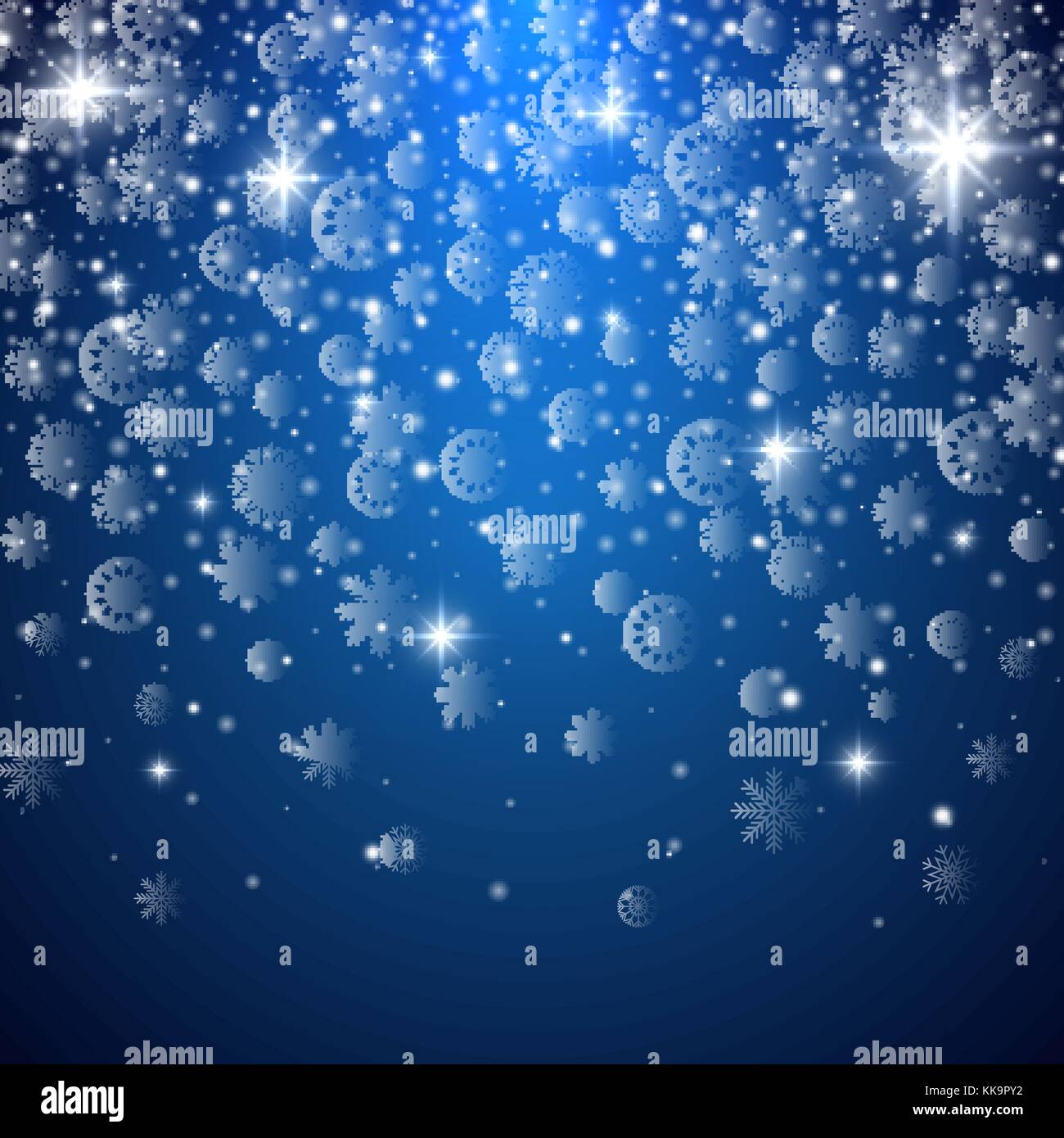Frohe Weihnachten hellen Hintergrund mit Schneeflocken und funkelt für Ihr Poster, Banner, Postkarte, Einladung oder Grußkarte design Stock Vektor