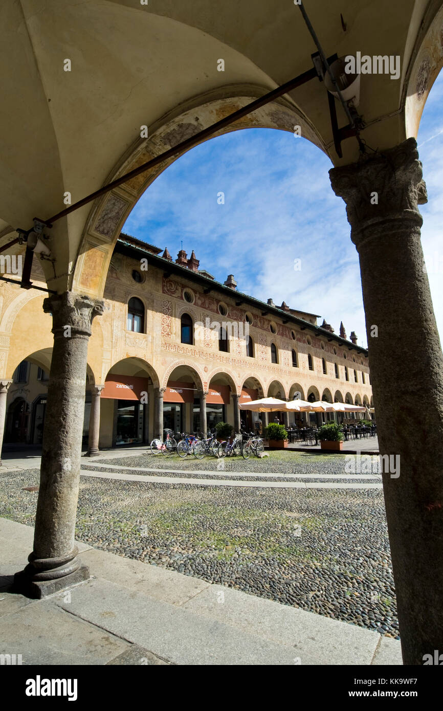 Piazza Ducale, Vigevano, Lombardei, Italien Stockfoto