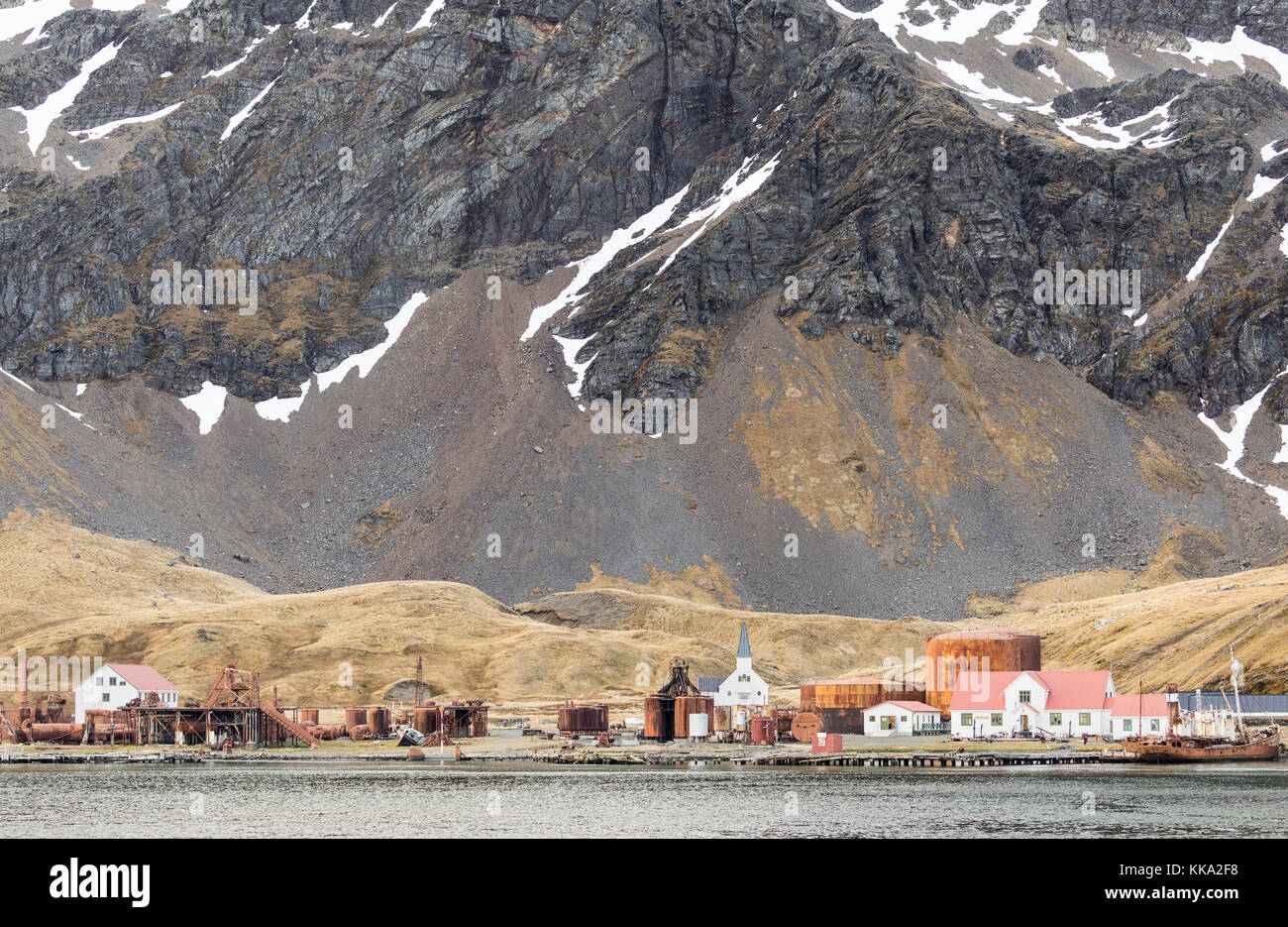 Ehemalige Walfangstation in Grytviken, South Georgia Island Stockfoto