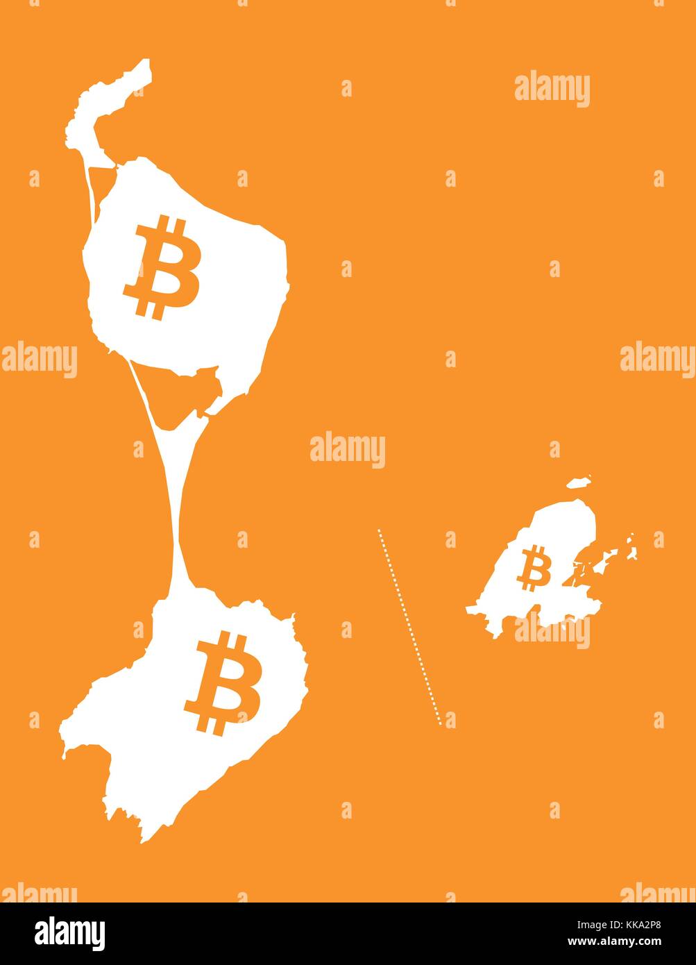 St. Pierre und Miquelon Karte mit bitcoin crypto Währungssymbol Abbildung Stock Vektor