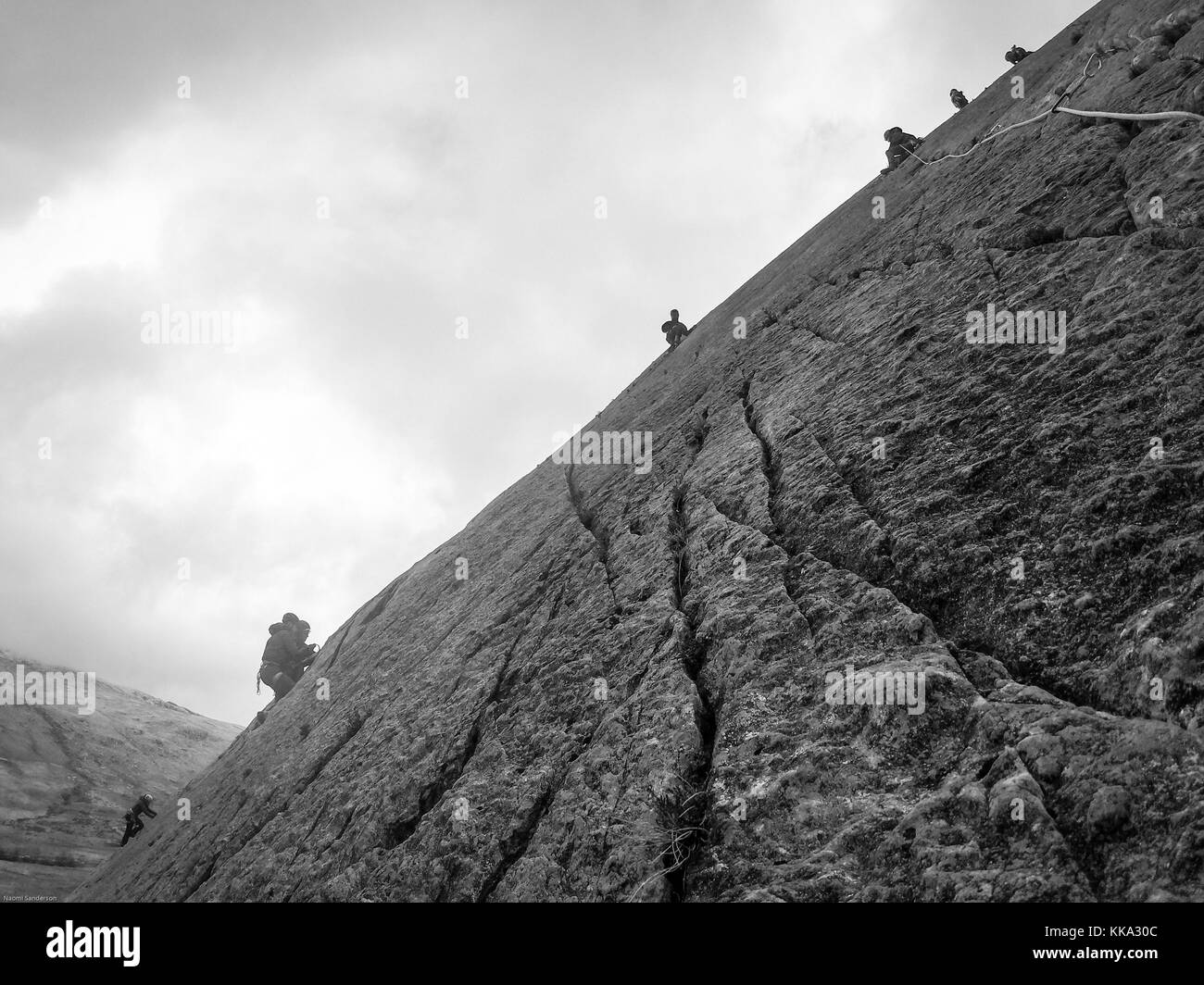 Klettern, wenig Tryfan, Ogwen Valley, Snowdonia, Wales, Großbritannien Stockfoto
