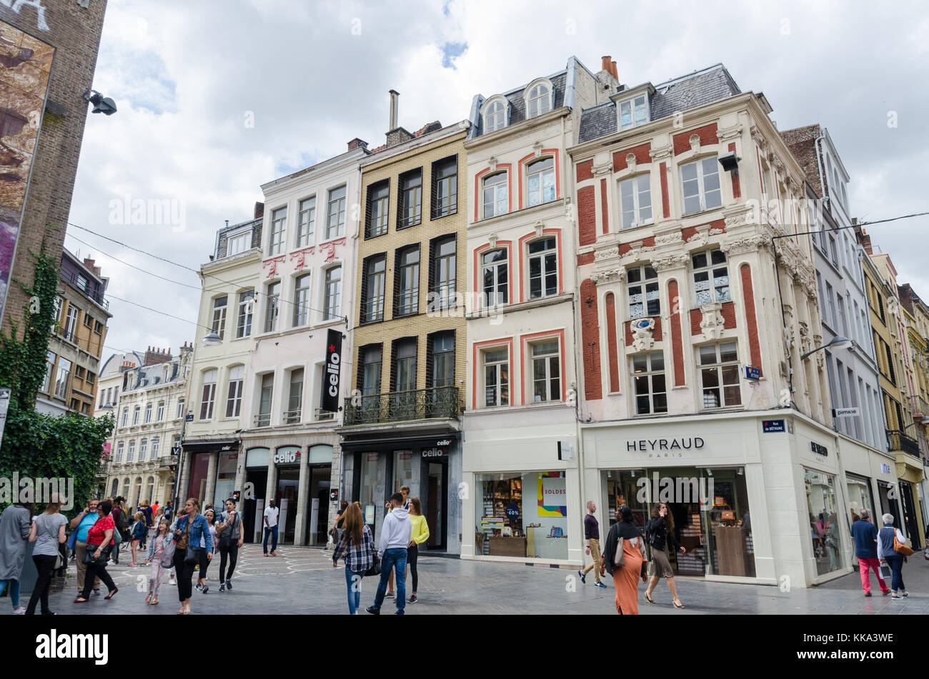 17. jahrhundert Backsteinbauten in der Altstadt von Lille in Hauts-de-France in Nordfrankreich Stockfoto