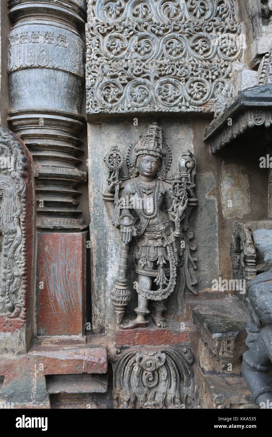 Chenna Keshava Vishnu Tempel - Belour Südindien Stockfoto
