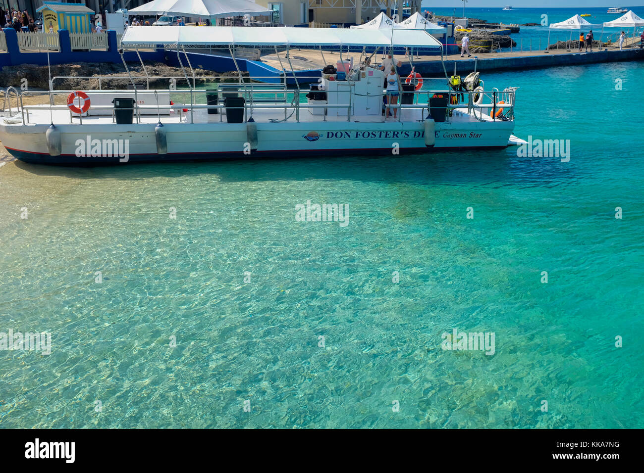 Waterfront und der Innenstadt von Georgetown auf Grand Cayman in der Cayman Islands. Stockfoto