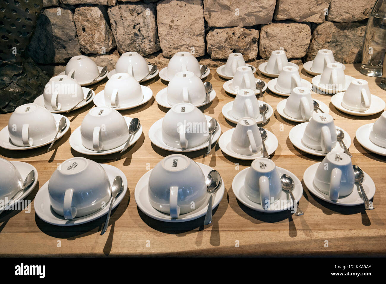 Kaffee und Tee Station auf Onguma The Fort, onguma Game Reserve, Namibia, Afrika Stockfoto