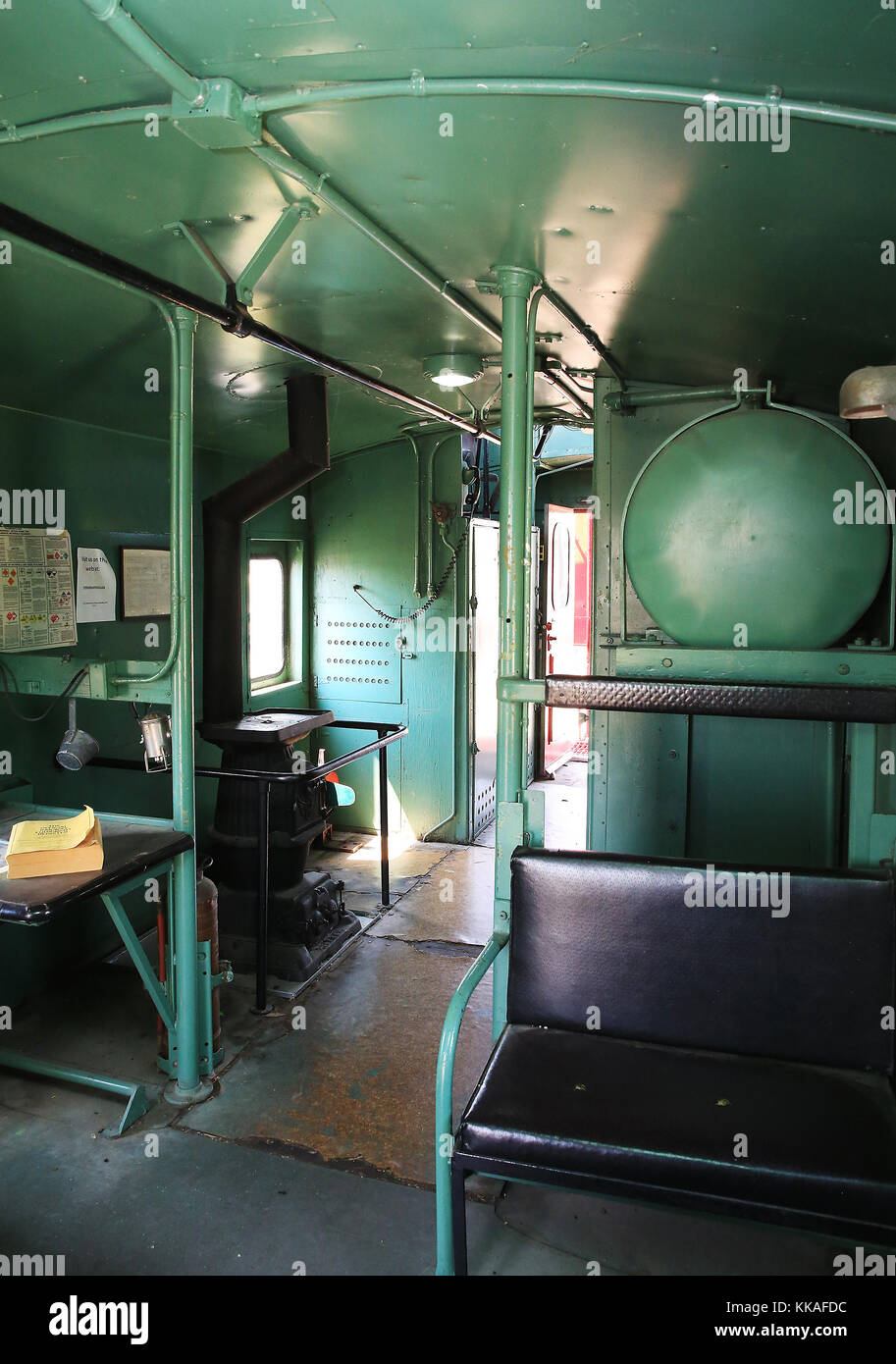 Fort Madison, Iowa, USA. August 2017. Inside the Way Car, bekannt von den meisten als ''die Caboose''' liegt außerhalb der North Lee County Historical Society am Fort Madison Flussufer. Quelle: Kevin E. Schmidt/Quad-City Times/ZUMA Wire/Alamy Live News Stockfoto