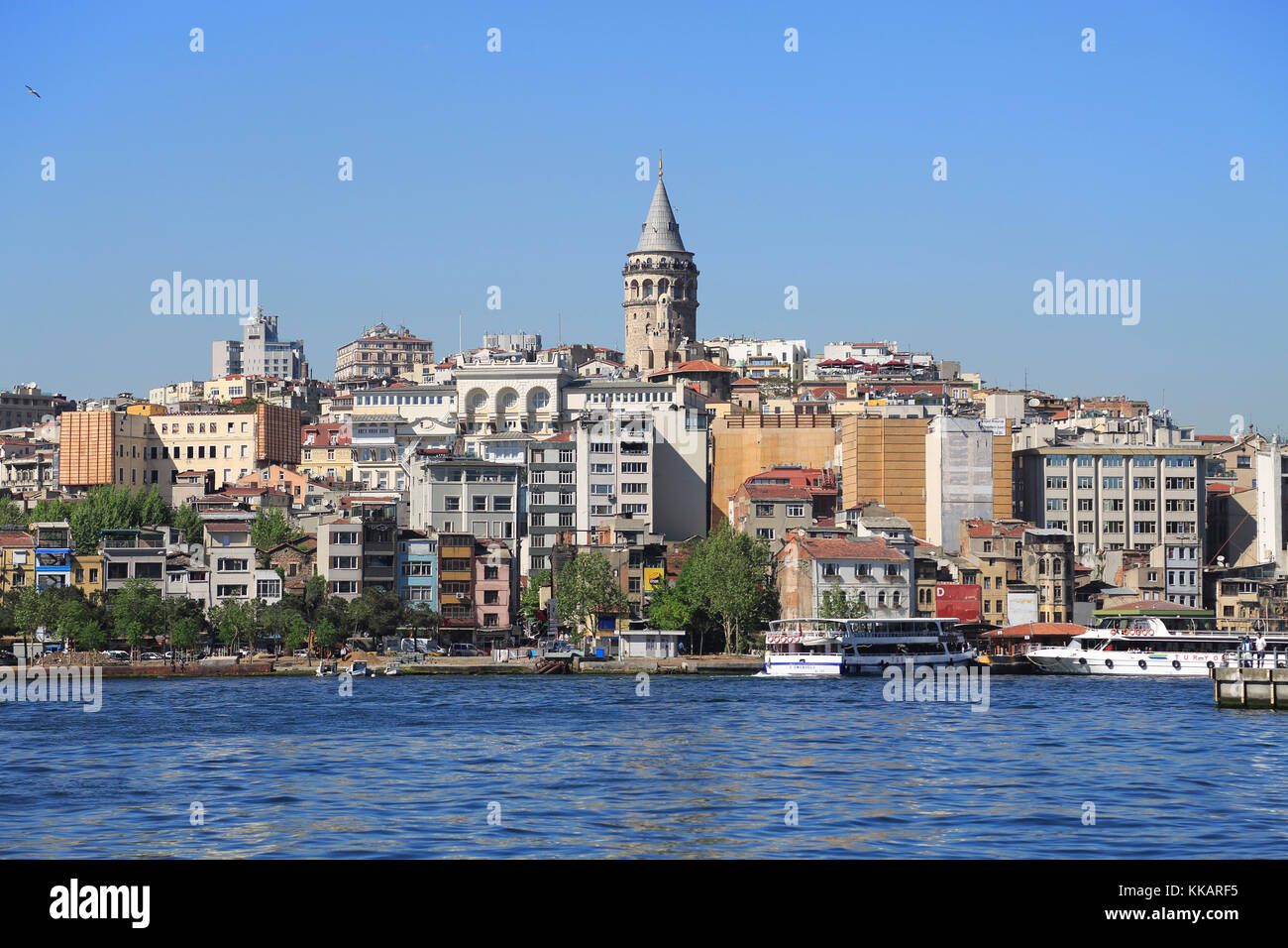 Galata Tower, das Goldene Horn, Beyoglu, Istanbul, Türkei, Europa Stockfoto