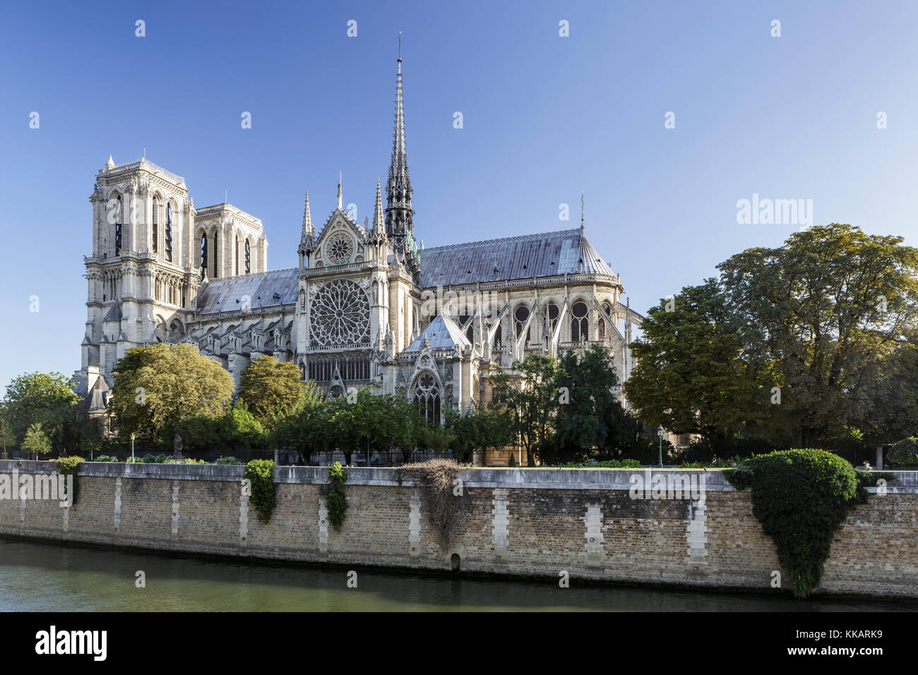 Kathedrale Notre Dame de Paris und die Seine, Paris, Frankreich, Europa Stockfoto