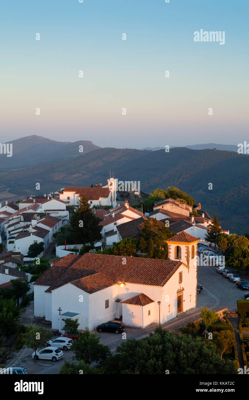 Ohrid, eine dramatische Portugiesische mittelalterlichen Dorf auf einem Hügel in der Region Alentejo an der Grenze zu Spanien, Portugal, Europa Stockfoto