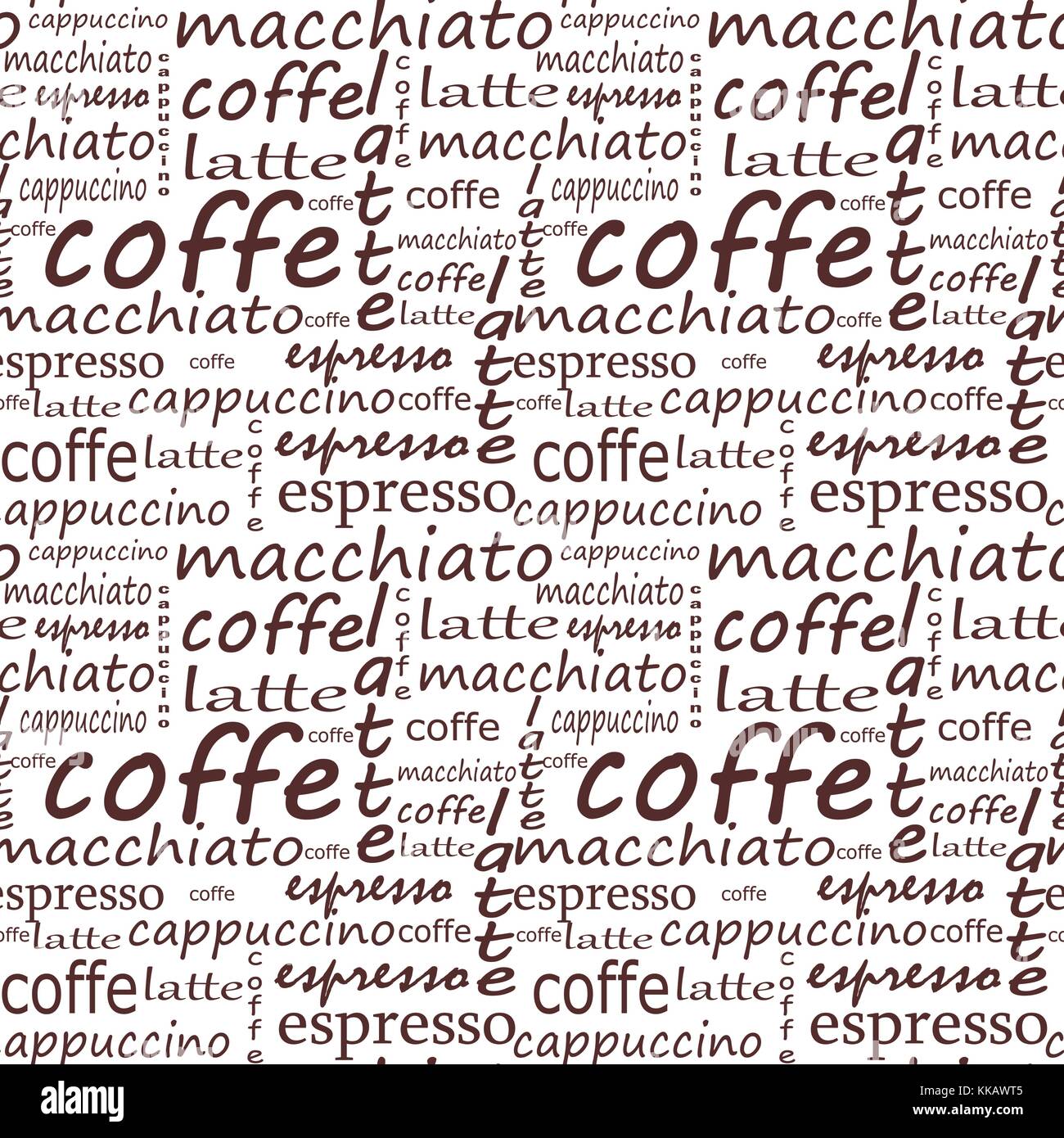 Kaffee Inschriften auf weißem Hintergrund. Vector Illustration. Stock Vektor