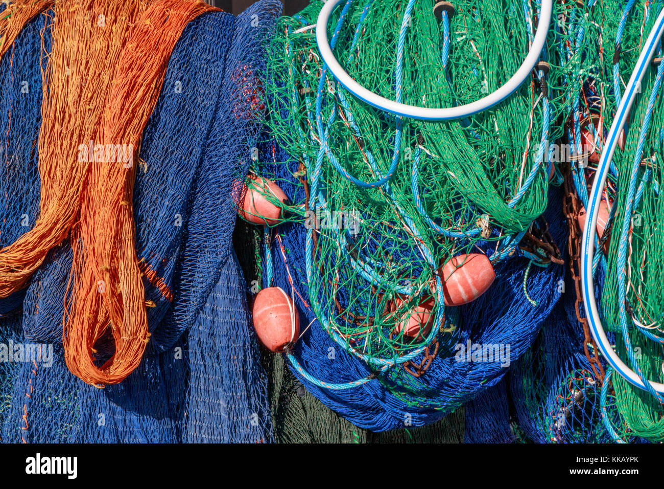 Australien, in Lakes Entrance, Victoria, Fischernetze Stockfoto