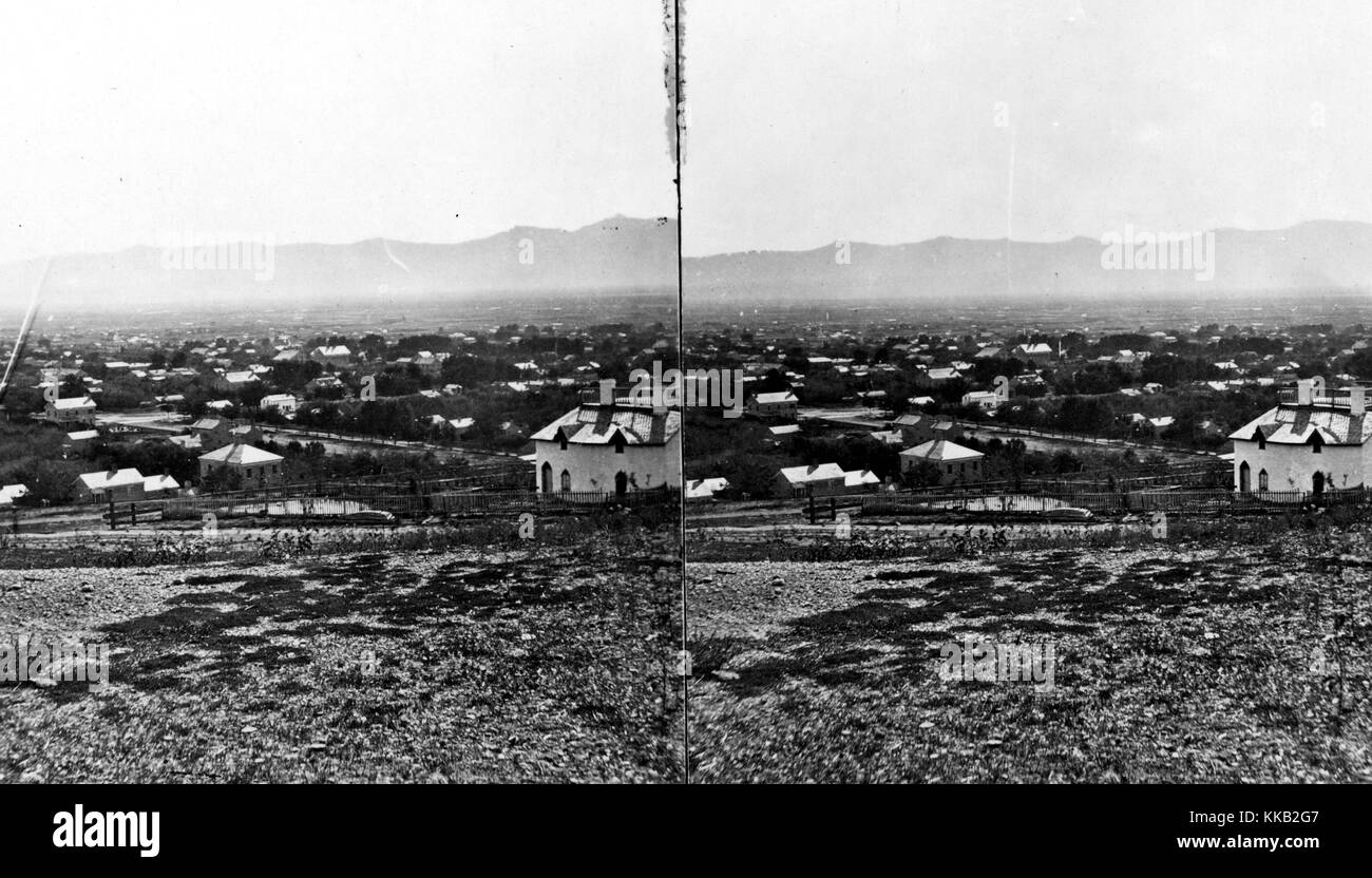 Stereograph zeigt die Ausbreitung von Salt Lake City, Utah. Bild mit freundlicher Genehmigung durch USGS. 1869. Stockfoto