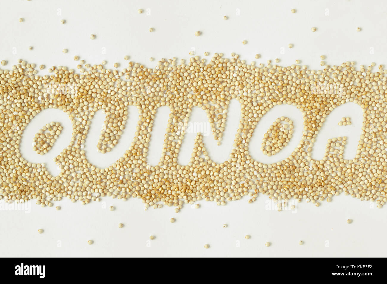 Quinoa mit rohen Körner geschrieben Stockfoto