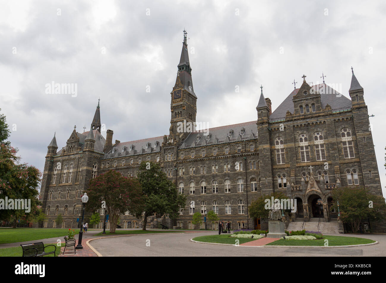 Healy Hall auf dem zentralen Campus der Universität Georgetown, Washington DC, USA. Stockfoto