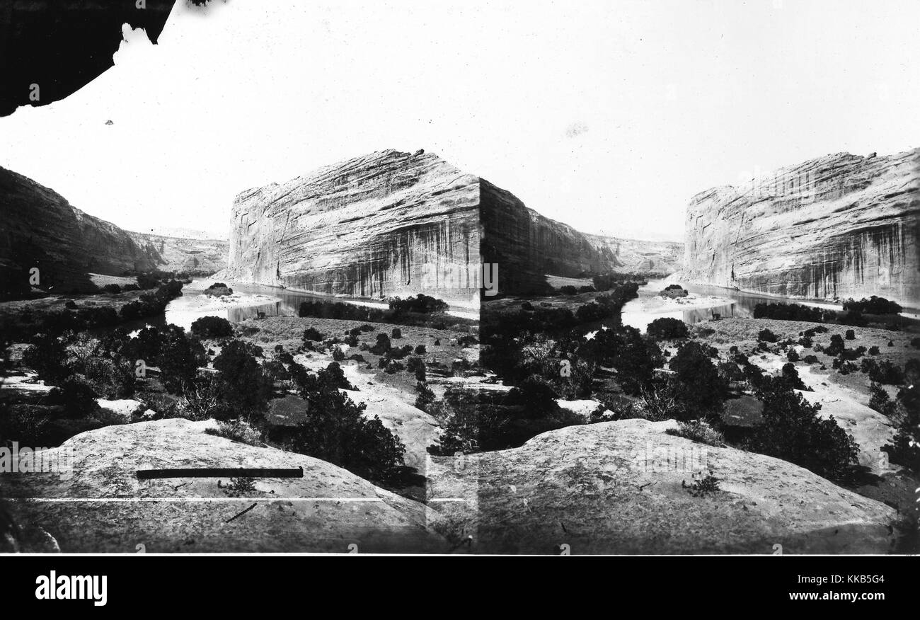 Echo Park, am oberen Ende suchen, Yampa River im Vordergrund, Green River tritt von Rechts, Dinosaur National Monument, Moffat County, Colorado. Bild mit freundlicher Genehmigung durch USGS. 1871. Stockfoto