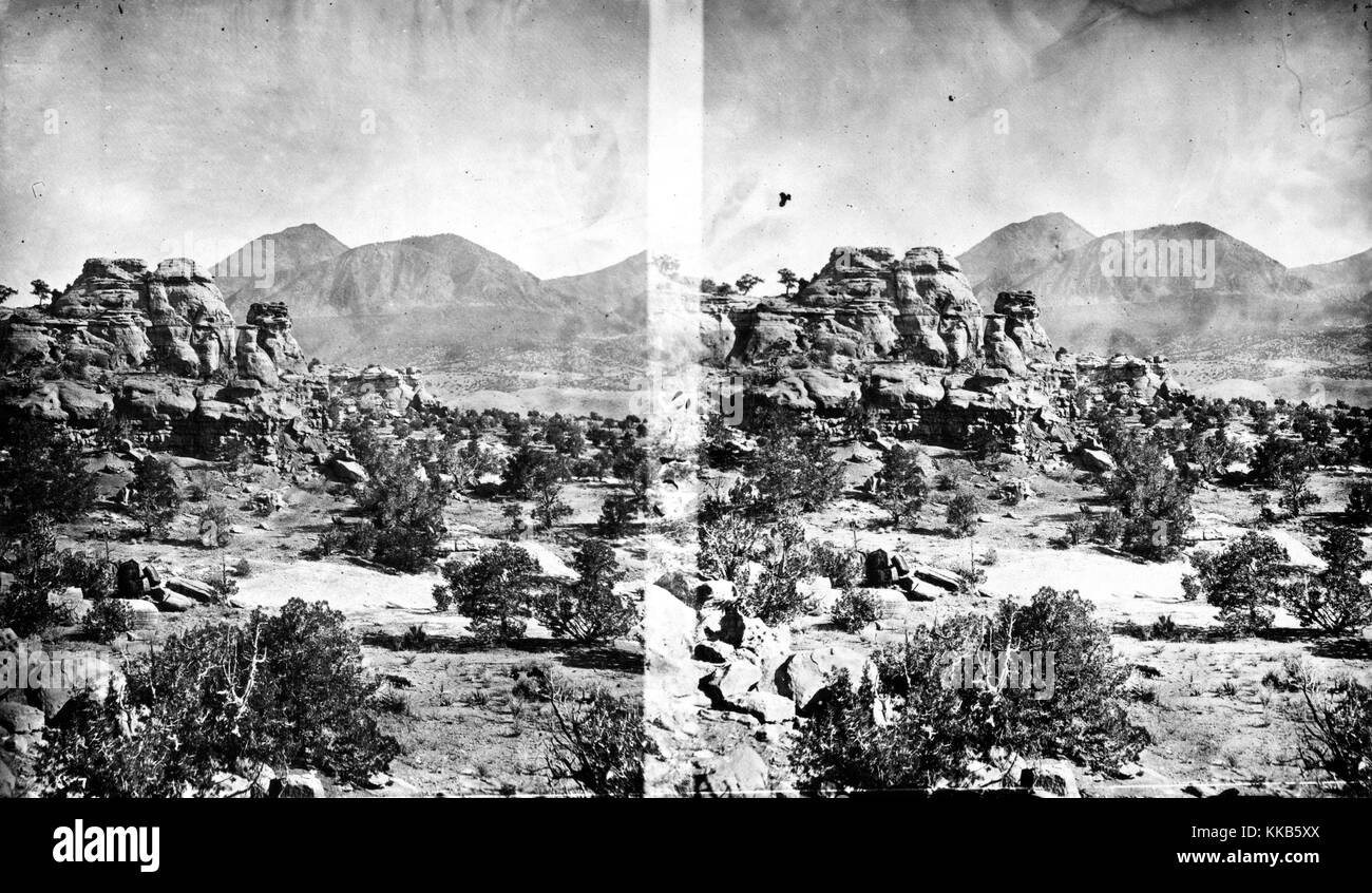 Klippen in der Nähe der Höhlen, Montezuma County, Colorado. Bild mit freundlicher Genehmigung durch USGS. 1874. Stockfoto