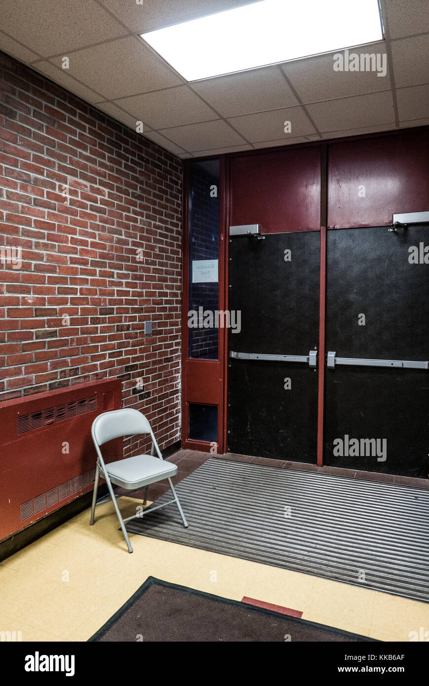 Innenraum der städtischen Schule in Portland, Maine Stockfoto