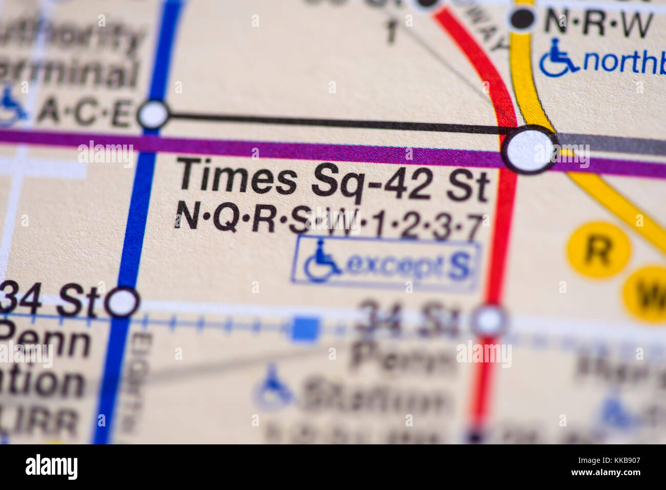 Closeup Detail der New York Stadtplan Stockfoto