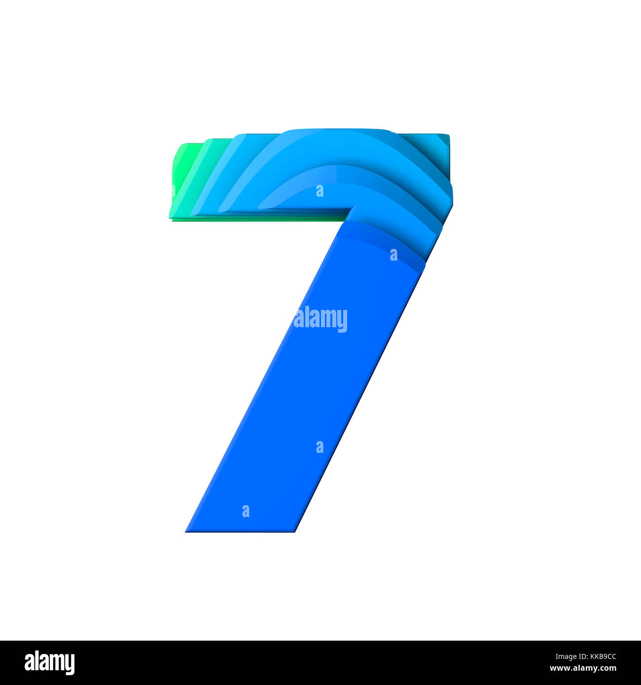 Nummer 7. 2-in-1-welleneffekt Charakter geben. 3D-Rendering Stockfoto