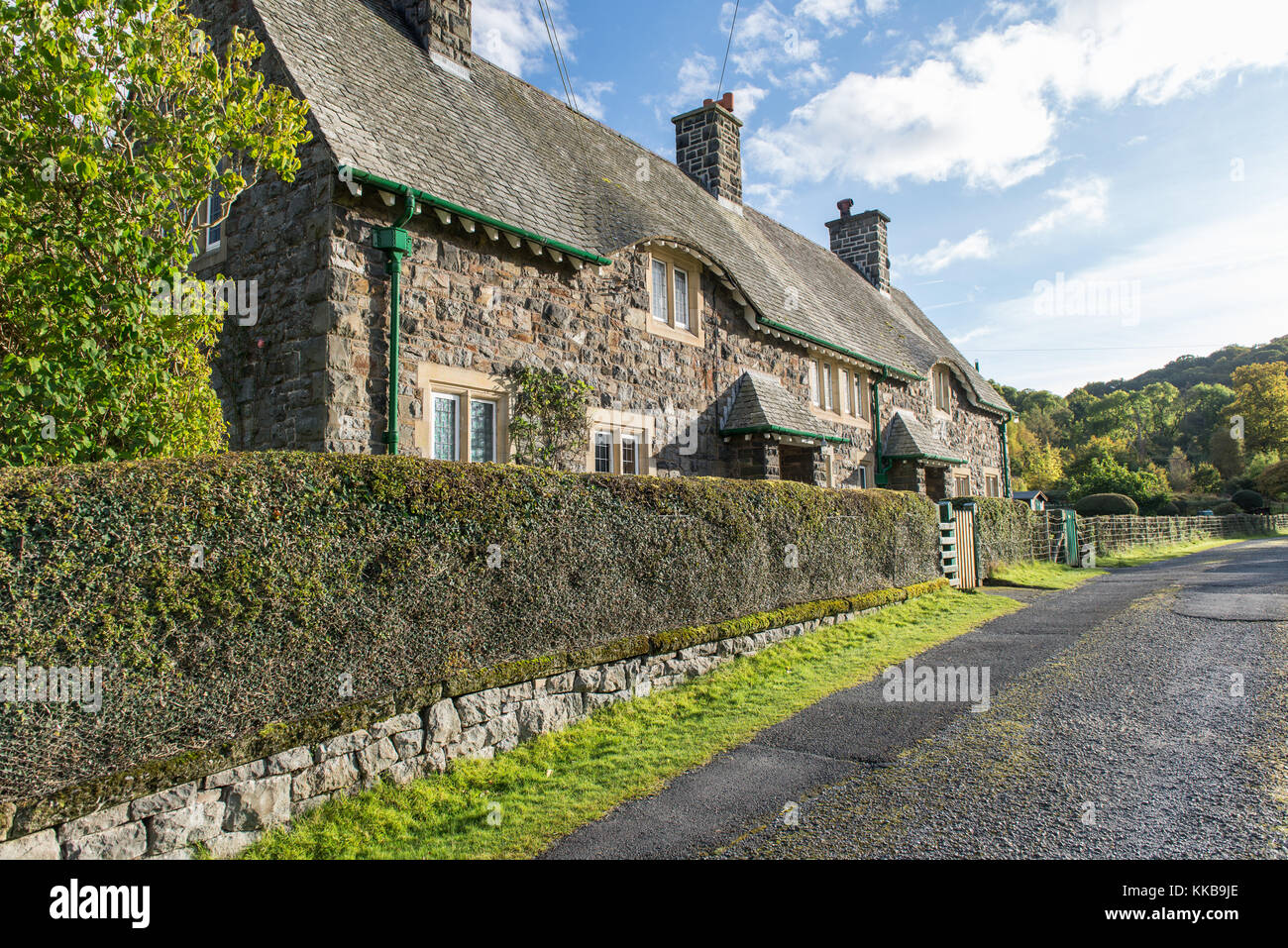 Ferienhäuser in Bavaria, Elan Valley, Powys, Wales. UK. Stockfoto