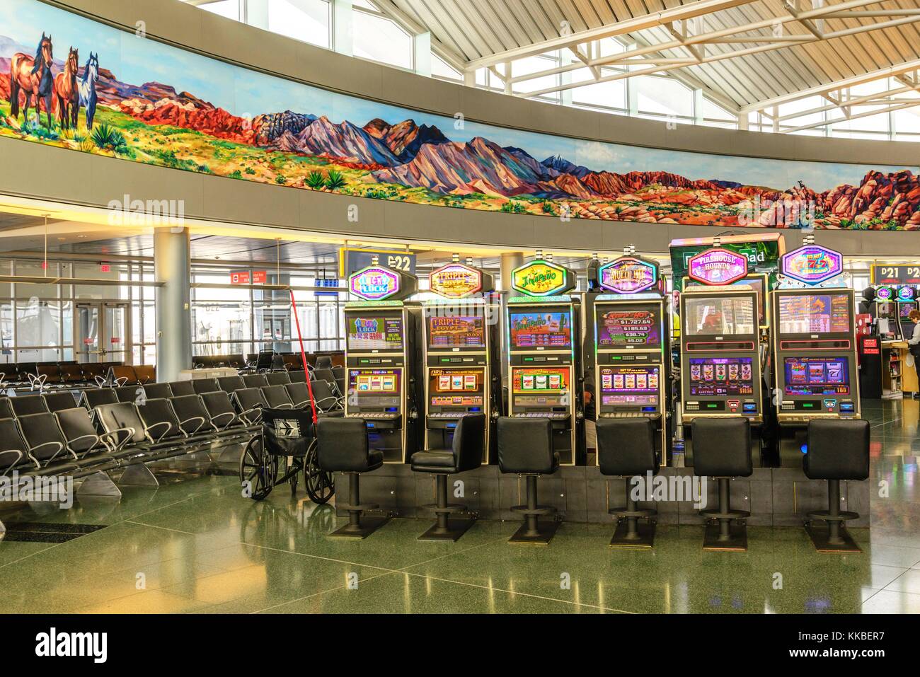 Innenraum der Klemme D am Flughafen Las Vegas mccarran Stockfoto