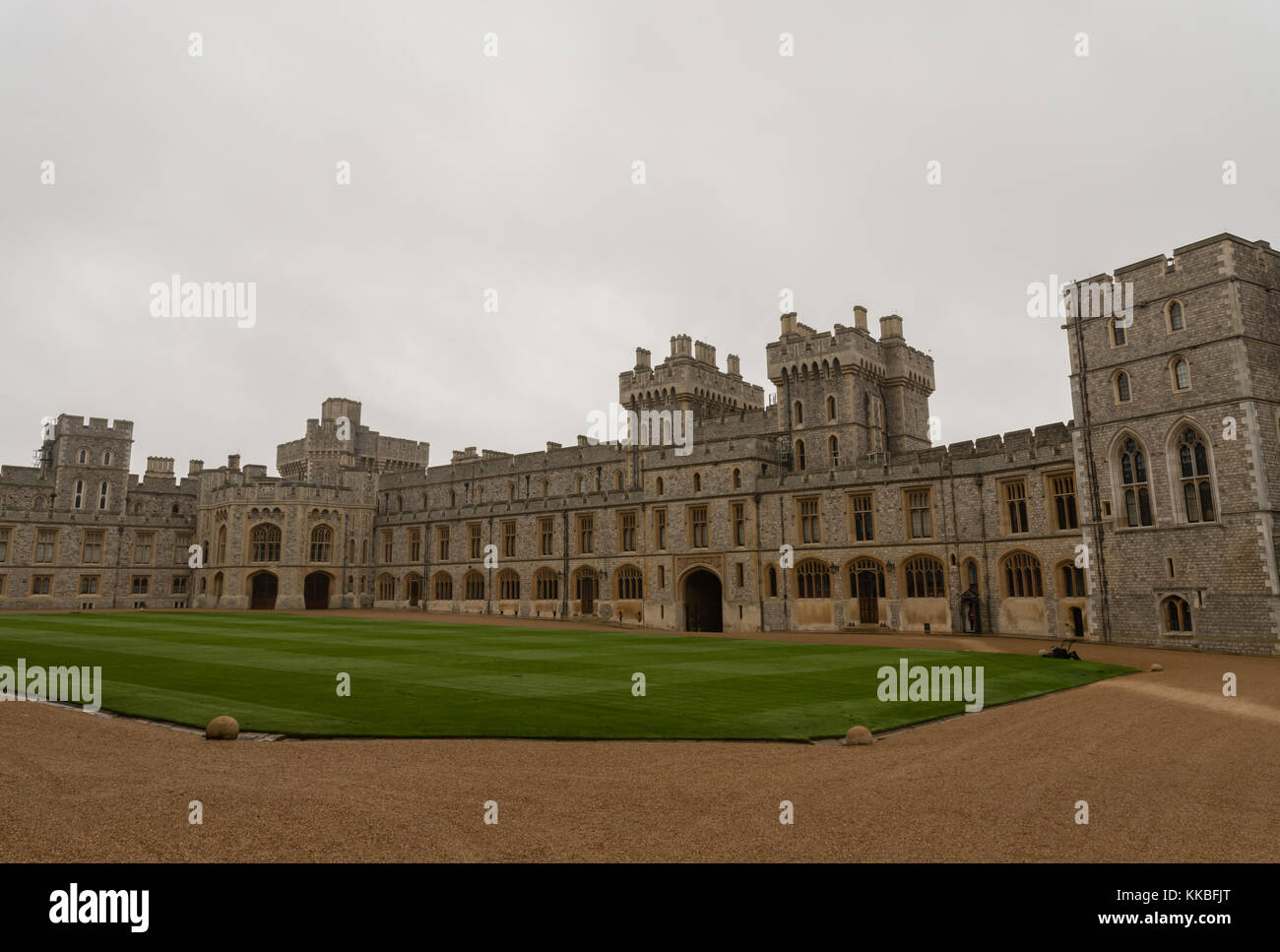 Innenhof von Schloss Windsor auf Ende Oktober Stockfoto