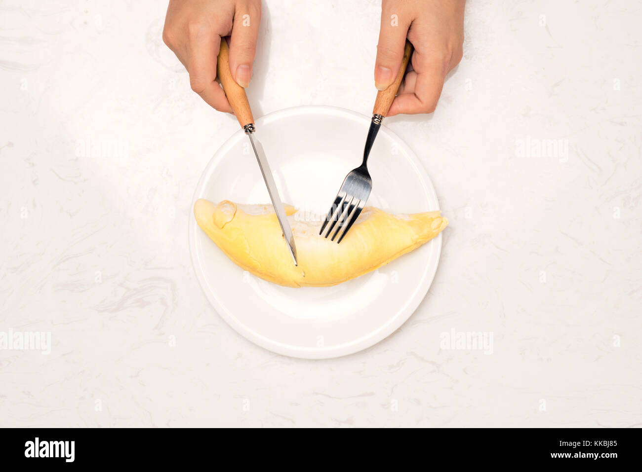 Durian ist Vietnamesisch tropische Früchte so lecker, süß und gut riechen. Stockfoto