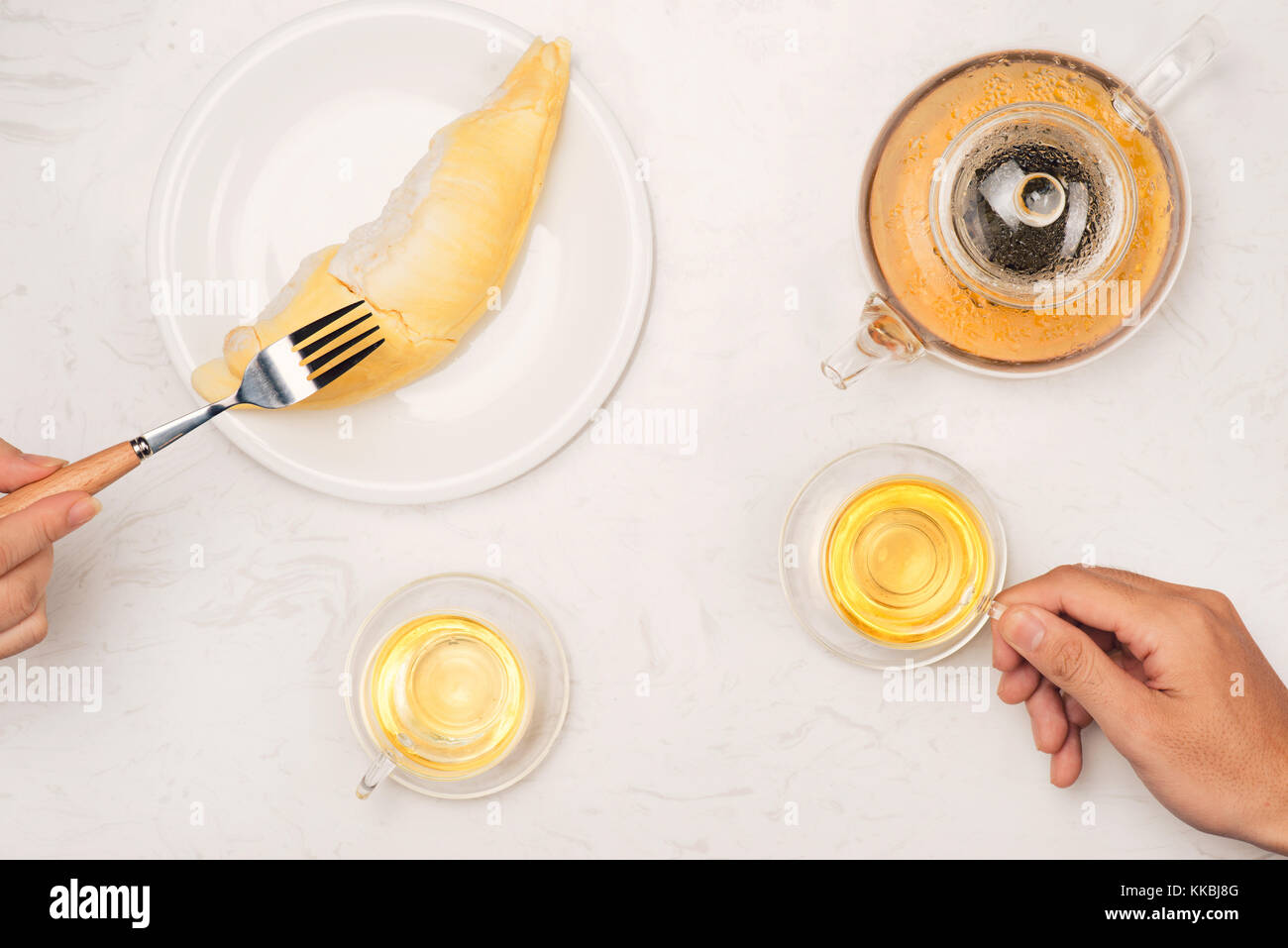 Durian ist Vietnamesisch tropische Früchte so lecker, süß und gut riechen. Stockfoto