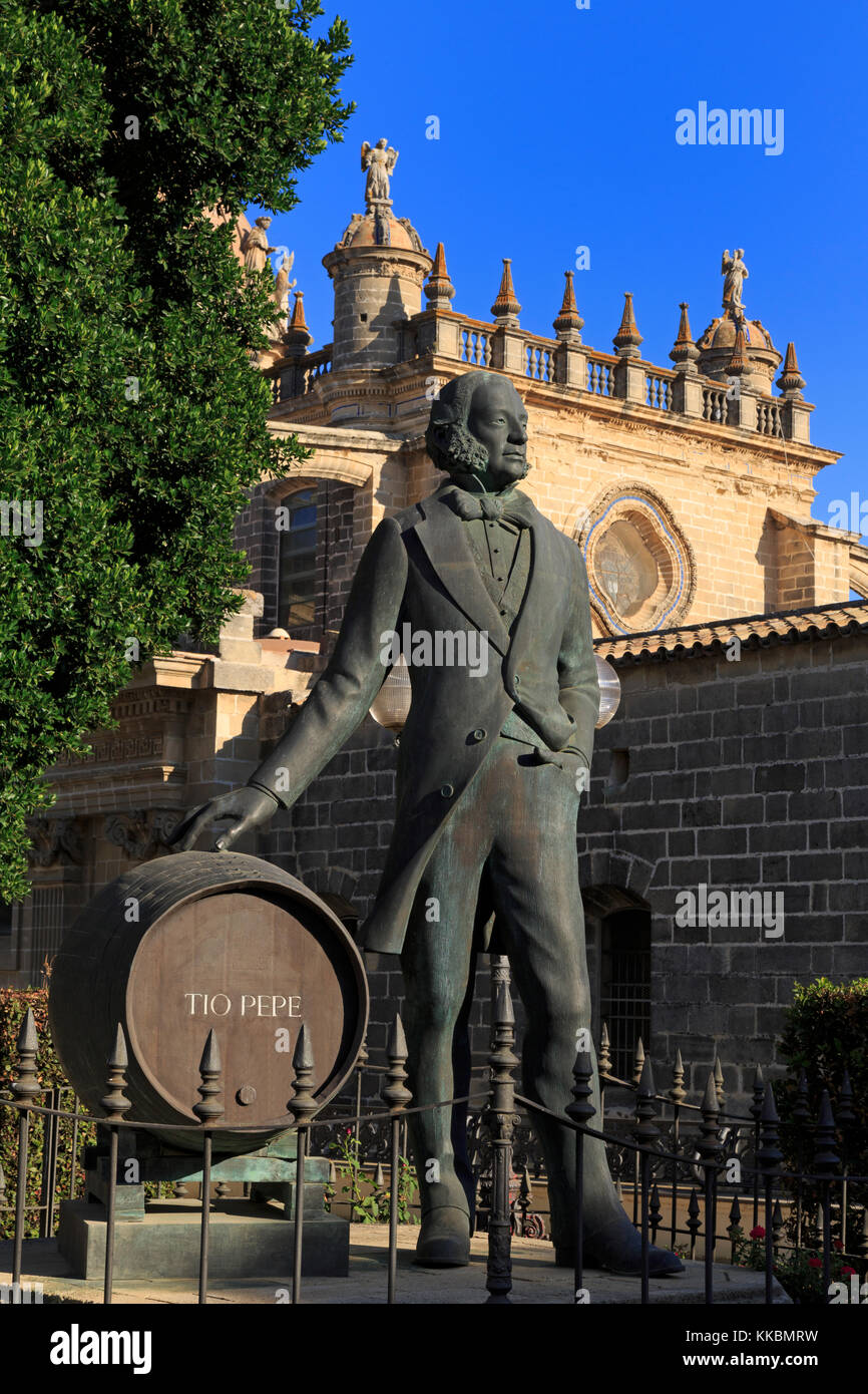 Manuel Maria Gonzalez Statue, Jerez de la Frontera, Andalusien, Spanien, Europa Stockfoto