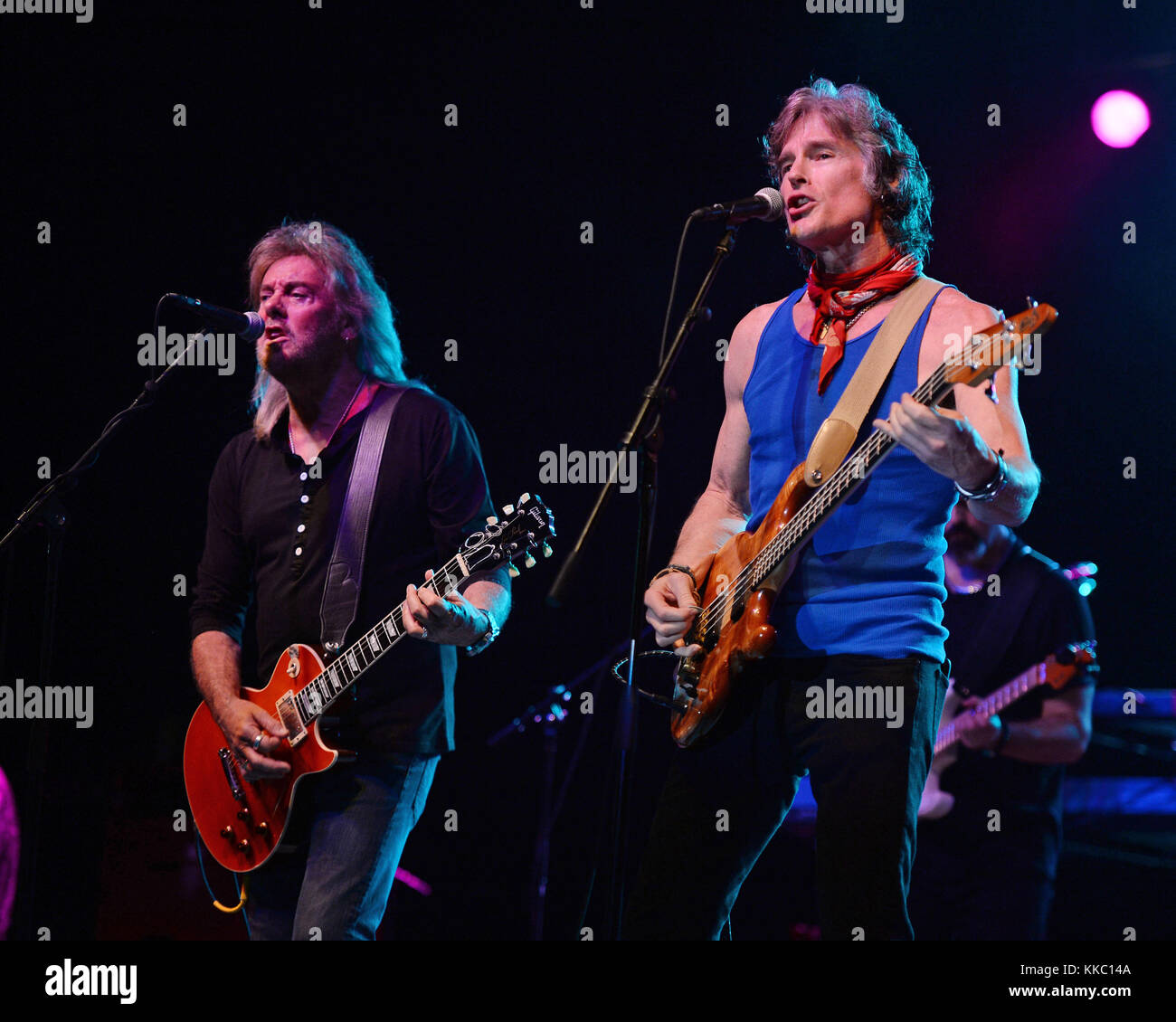 Fort Lauderdale, FL - Januar 08: Peter Beckett, ronn Moss der Player im Pompano Beach Amphitheater führt am 8. Januar 2016 in Fort Lauderdale, Florida Personen: Peter Beckett, ronn Moss Stockfoto