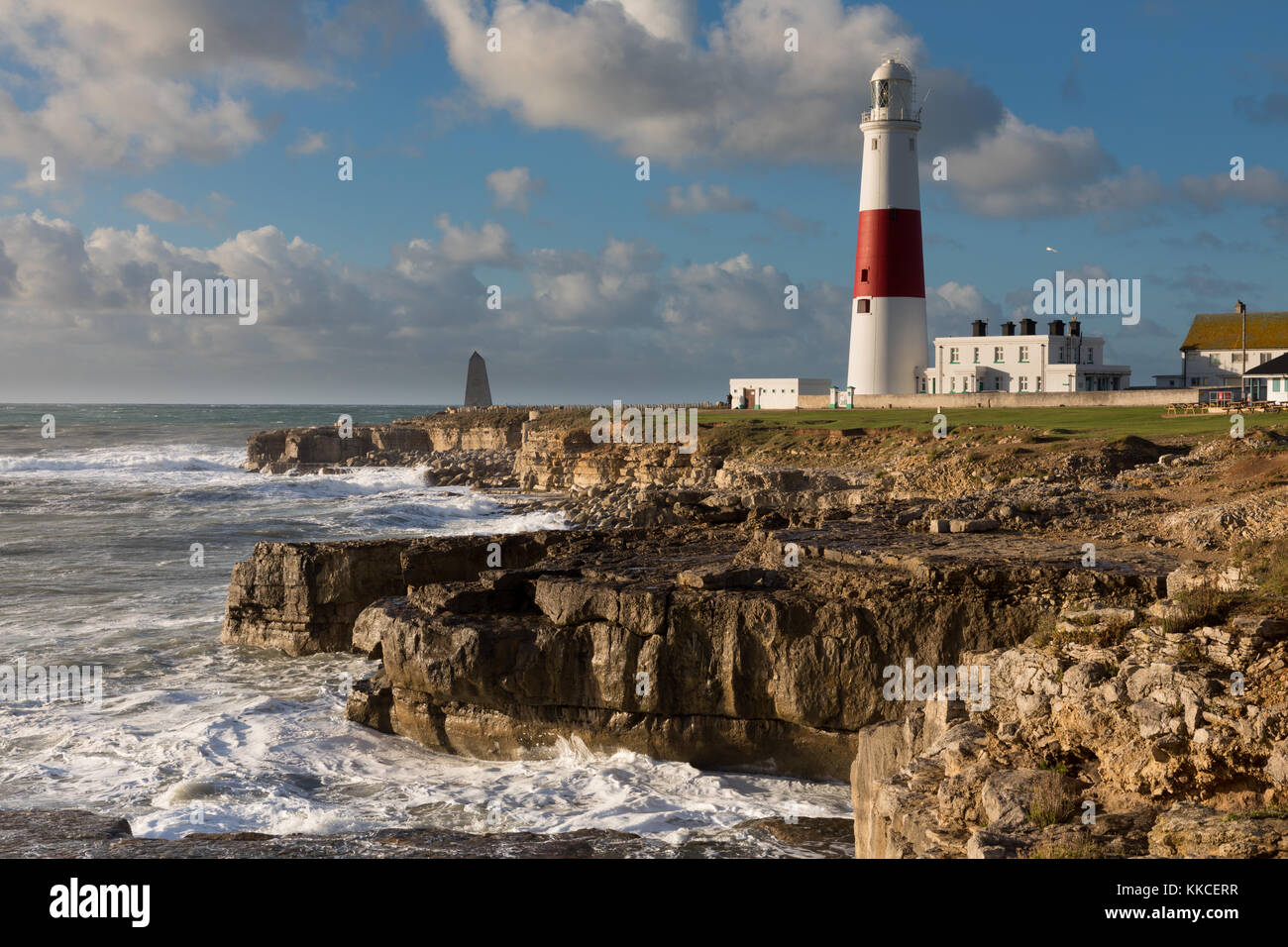 England dorset Weymouth portland Portland Bill bei stürmischem Wetter Stockfoto