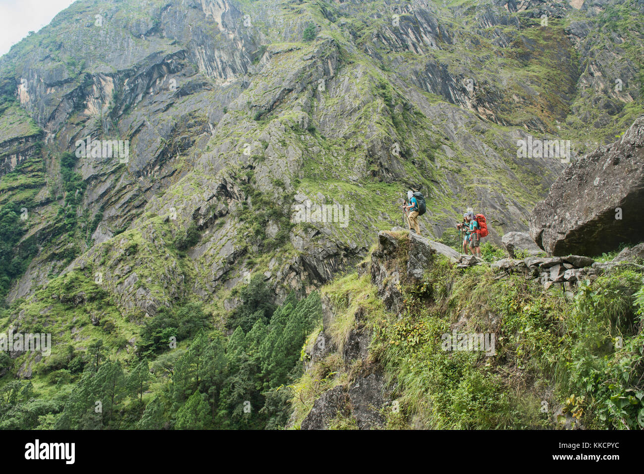 Trekking auf dem manaslu Circuit, Nepal Stockfoto