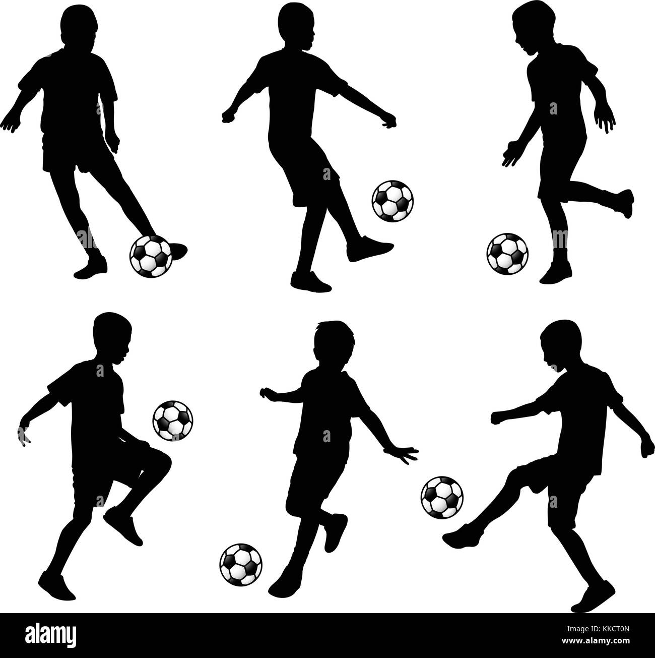 Kinder Fußball spielen - Vektor Stock Vektor
