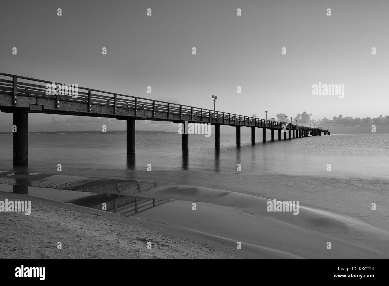 Abend auf dem Pier in Binz, Insel Rügen, Deutschland Stockfoto