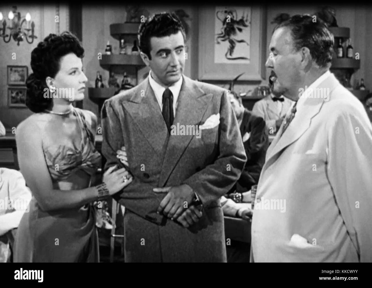 "Dangerous Money" (1946) von Moustafa Vallin Toler, ein bemerkenswertes Werk, das sich mit den Themen Risiko und Finanzen in wirtschaftlichen Kontexten der Nachkriegszeit befasst. Stockfoto