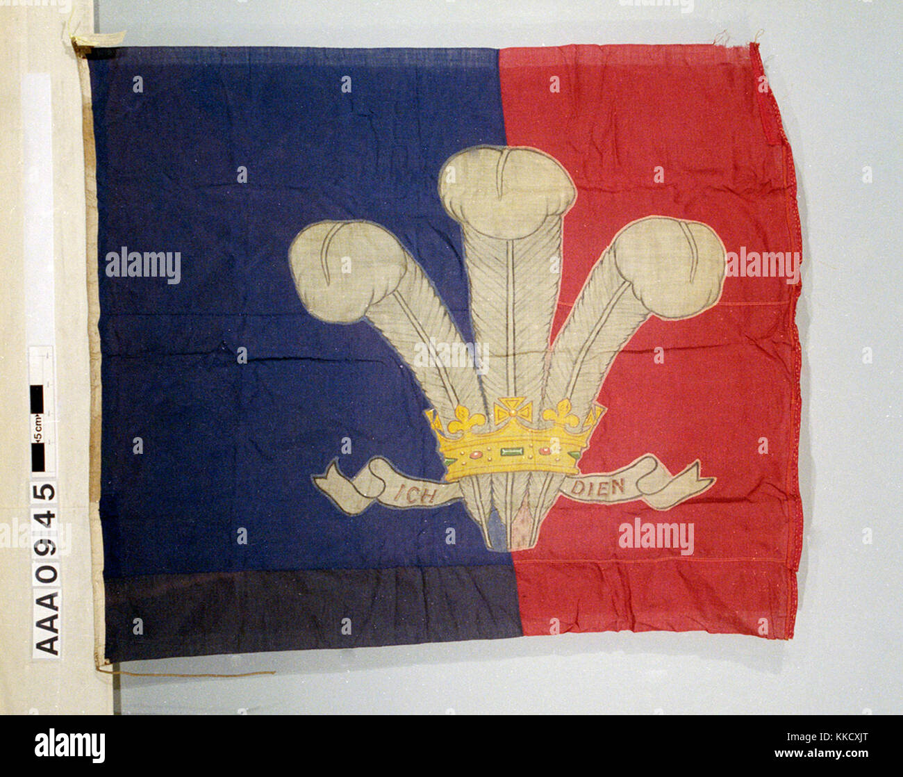 Die Unterscheidung der Flagge von George V Racing cutter HMY Britannia 1893. Seil befestigt. AAA0945 Owner's Unterscheidung Flagge, HMY Britannia RMG RP -74-18 Stockfoto